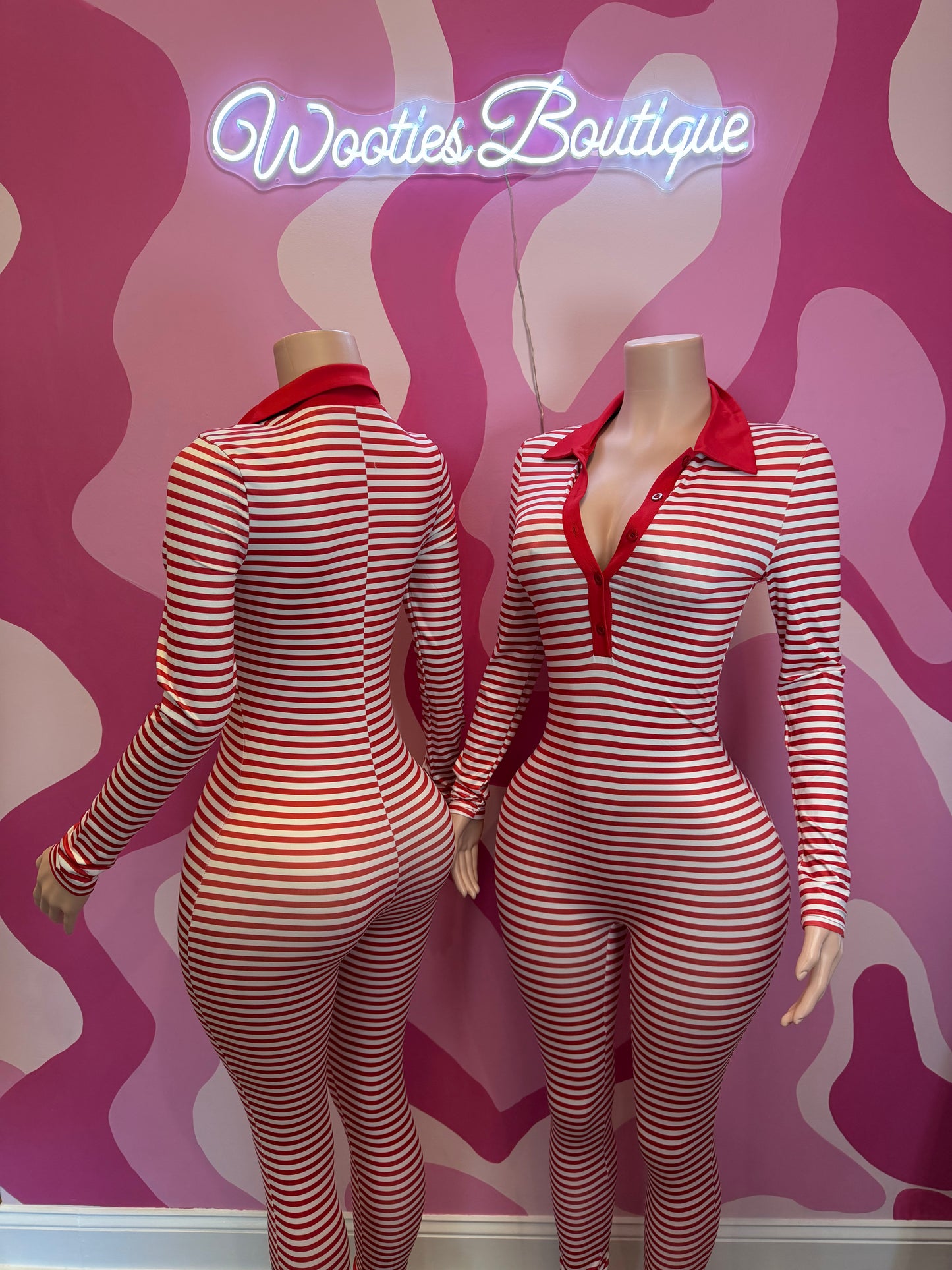 Red Strip Jumpsuit