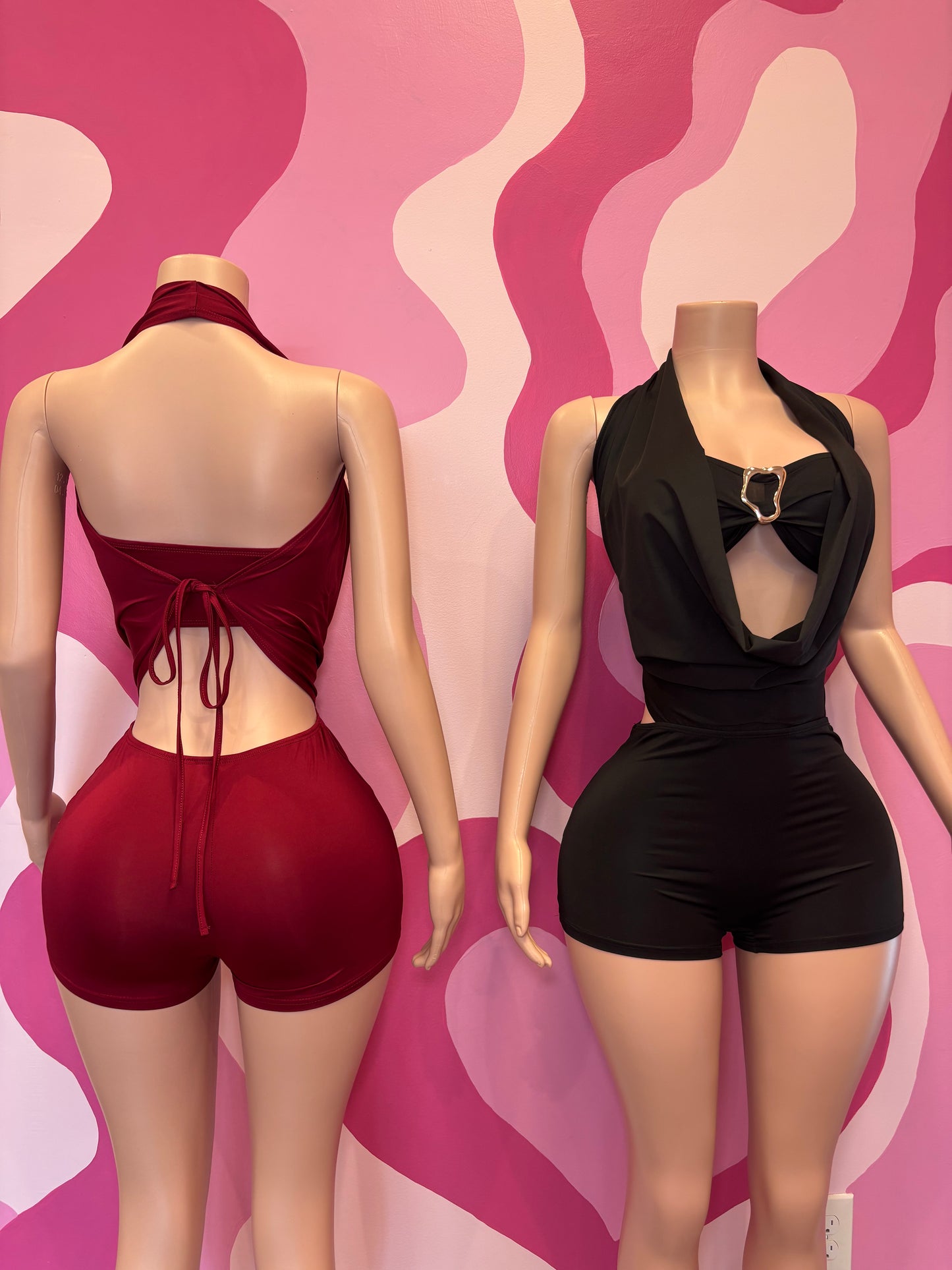 Red After Hours Romper & Bra Set