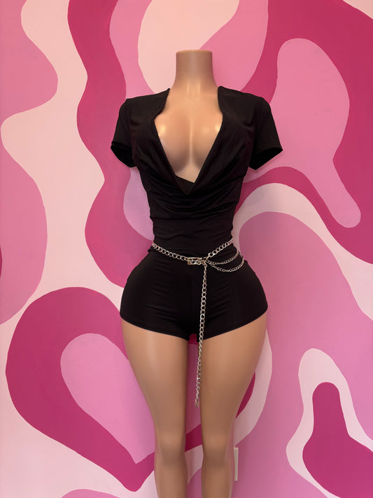 Black Late Night Romper
