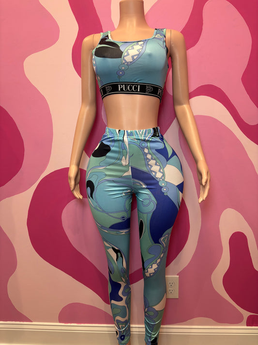 Pucci Blue Legging Set